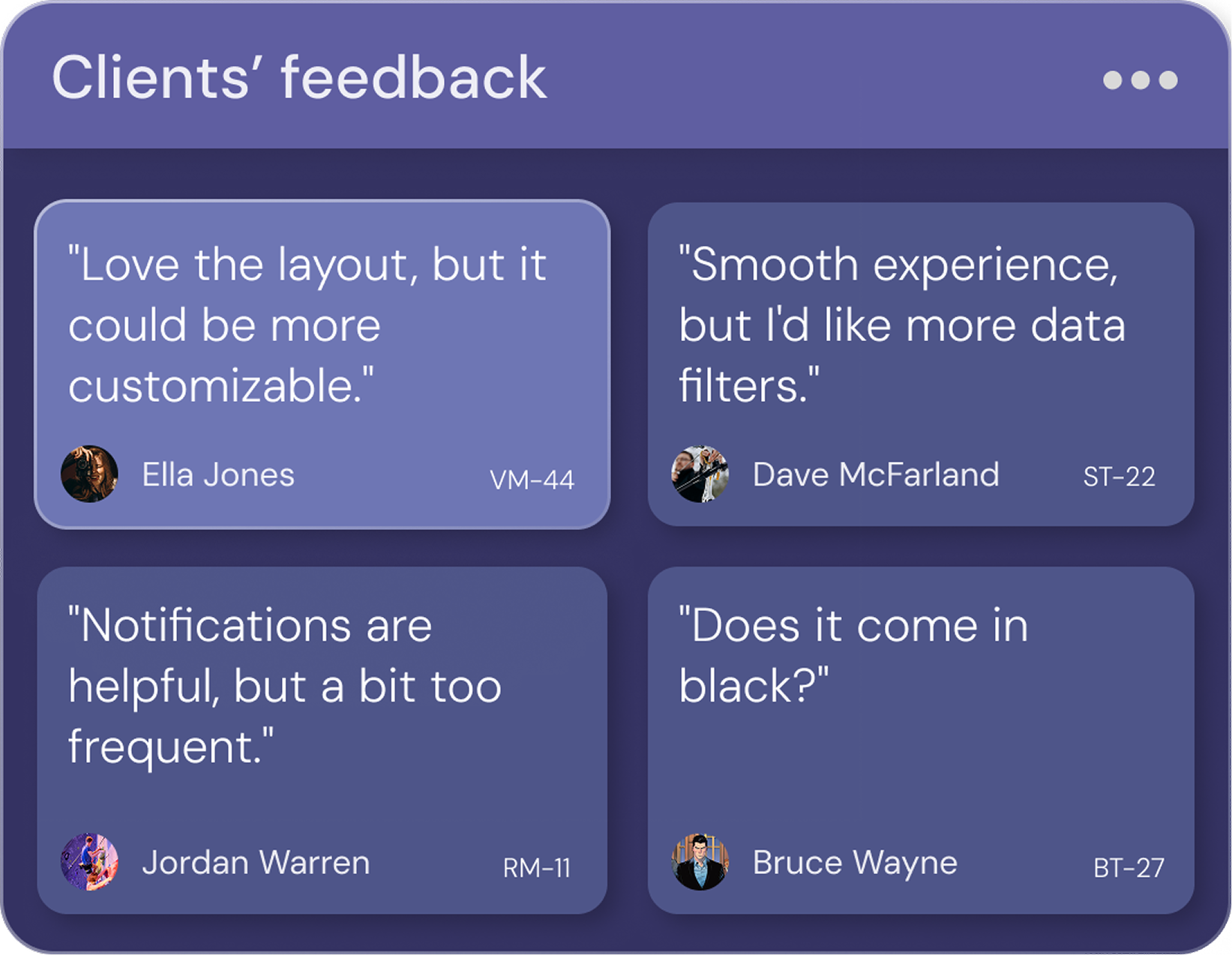 Wireframing process